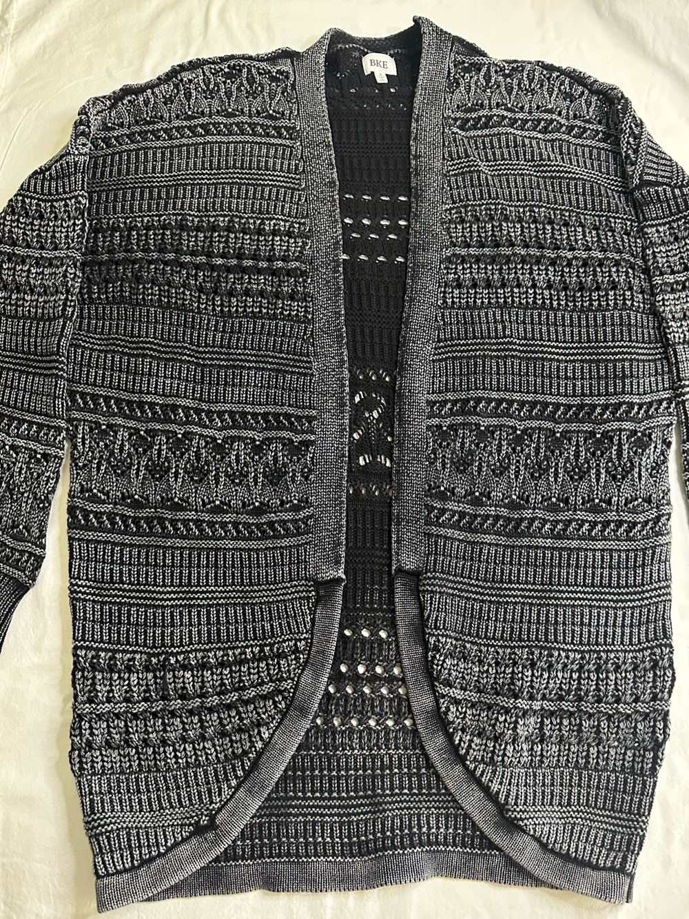 Buckle BKE Open Front Crochet Cardigan Size S